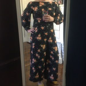 ASOS long sleeve floral jumpsuit NWOT